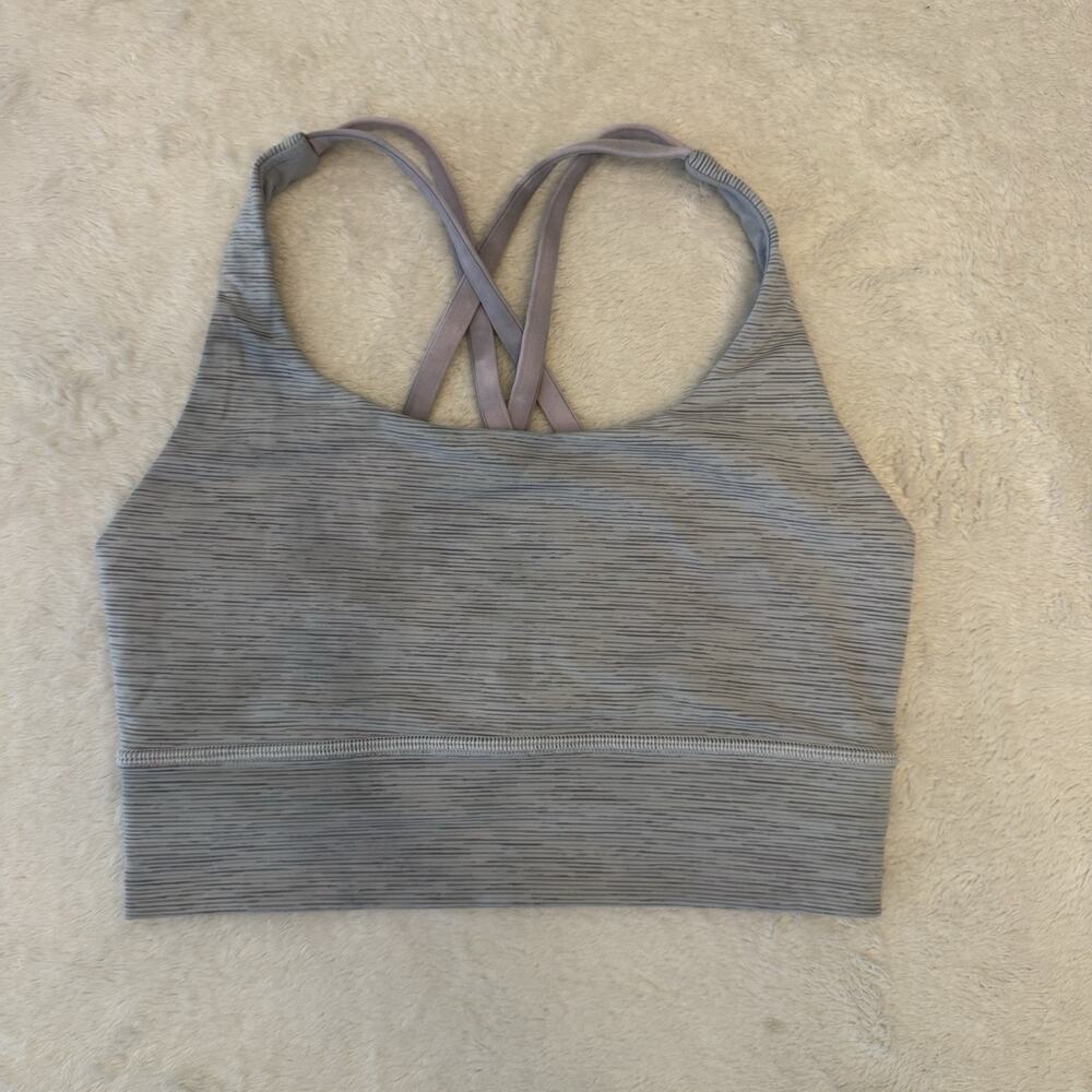 Lululemon Energy Bra Size 4 Space Dye Camo White Silver Spoon